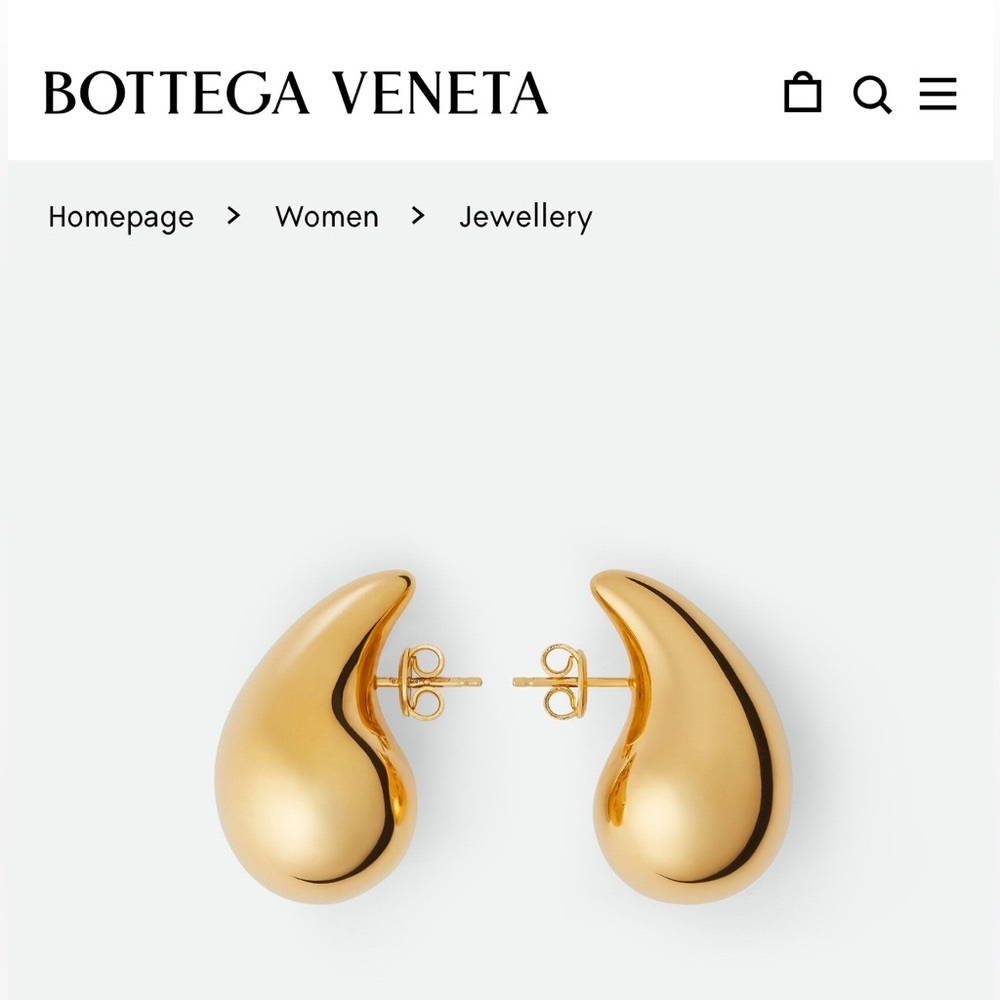 DESIGNER NEW GOLD TEAR DROP EARRINGS NEW! BLOGGERS FAV!